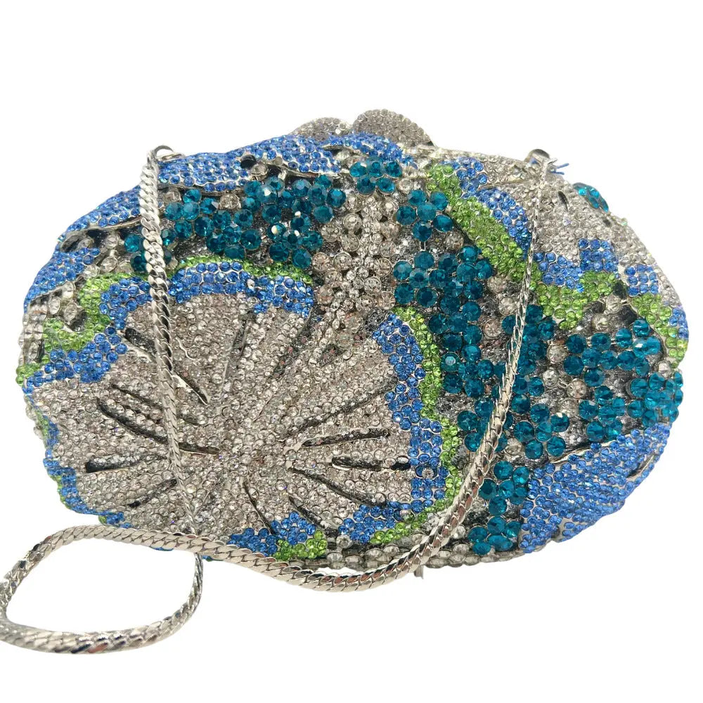 Luxury Flower Rhinestone Evening Clutch Bag HB036