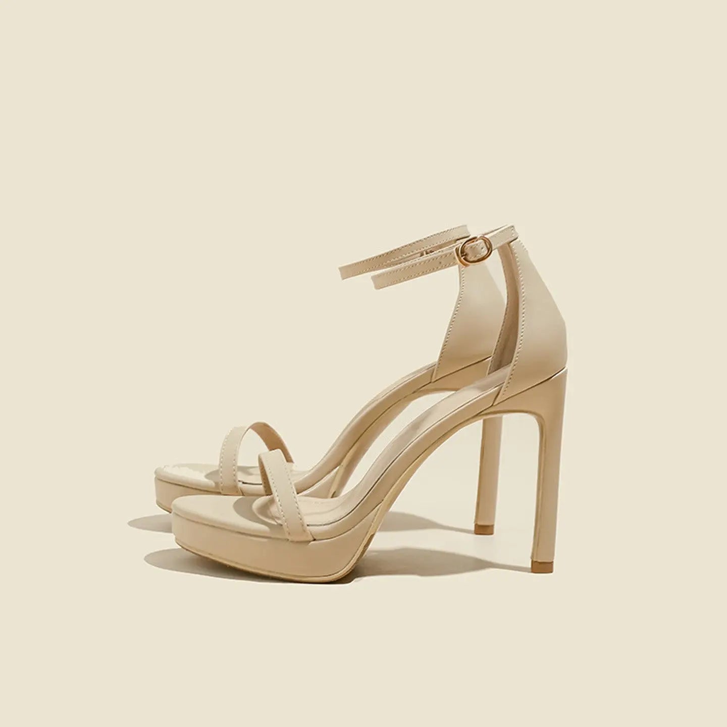 Nude Ankle Strap High Heels HH001