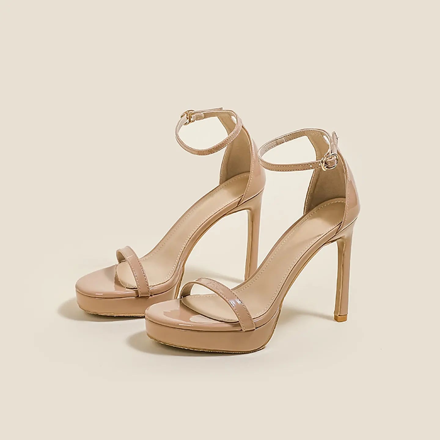Nude Ankle Strap High Heels HH001