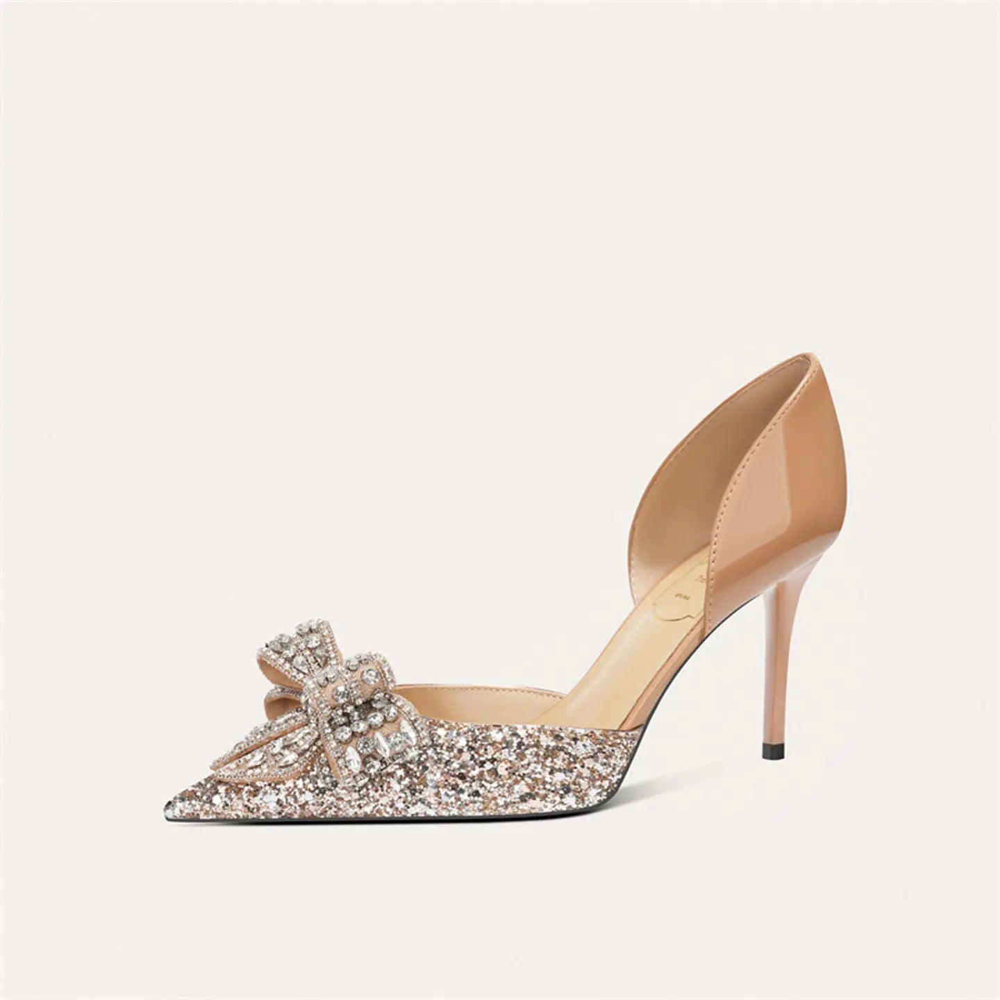 French Sheepskin Bow High Heel HH015