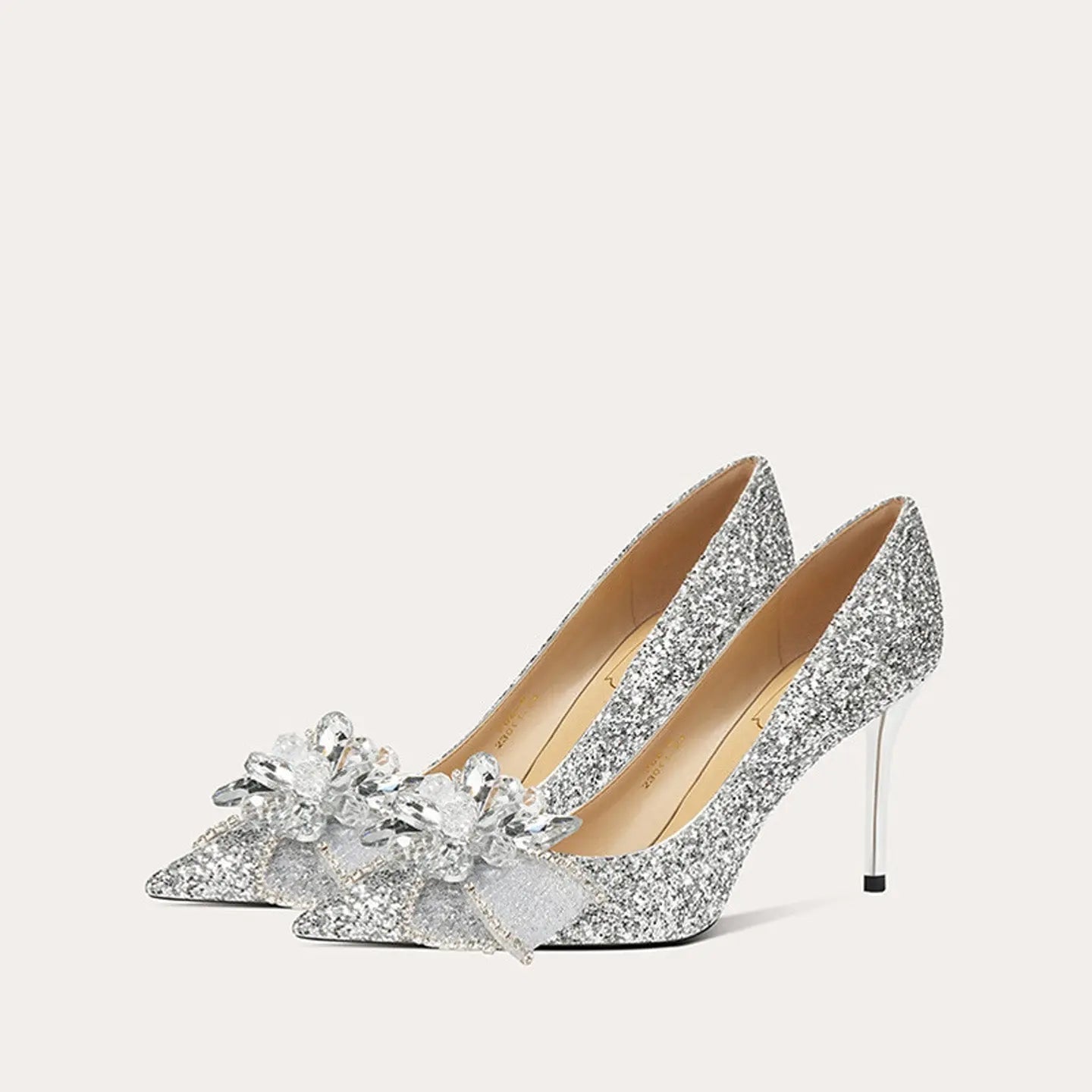 French Crystal Sheepskin High Heel HH020