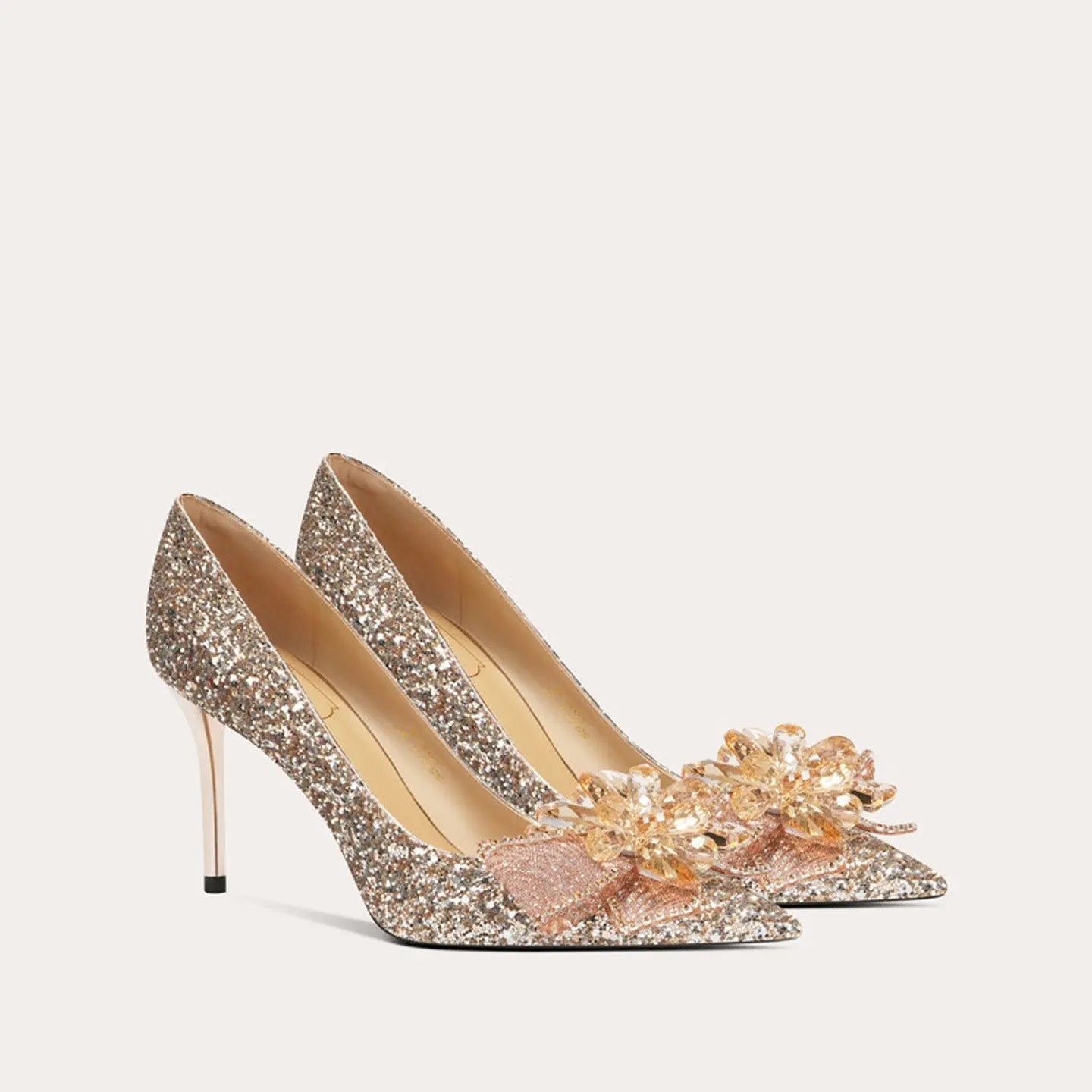 French Crystal Sheepskin High Heel HH020