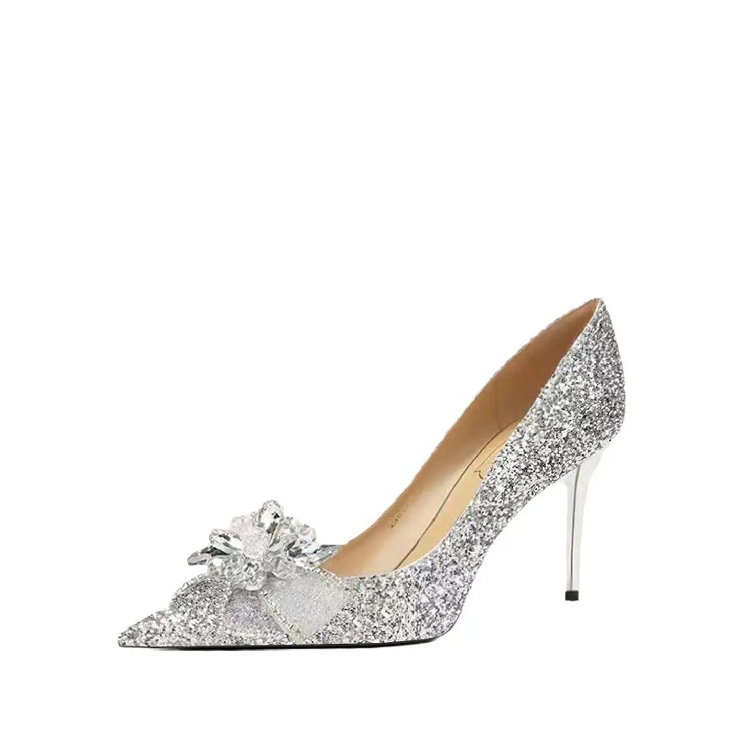 French Crystal Sheepskin High Heel HH020
