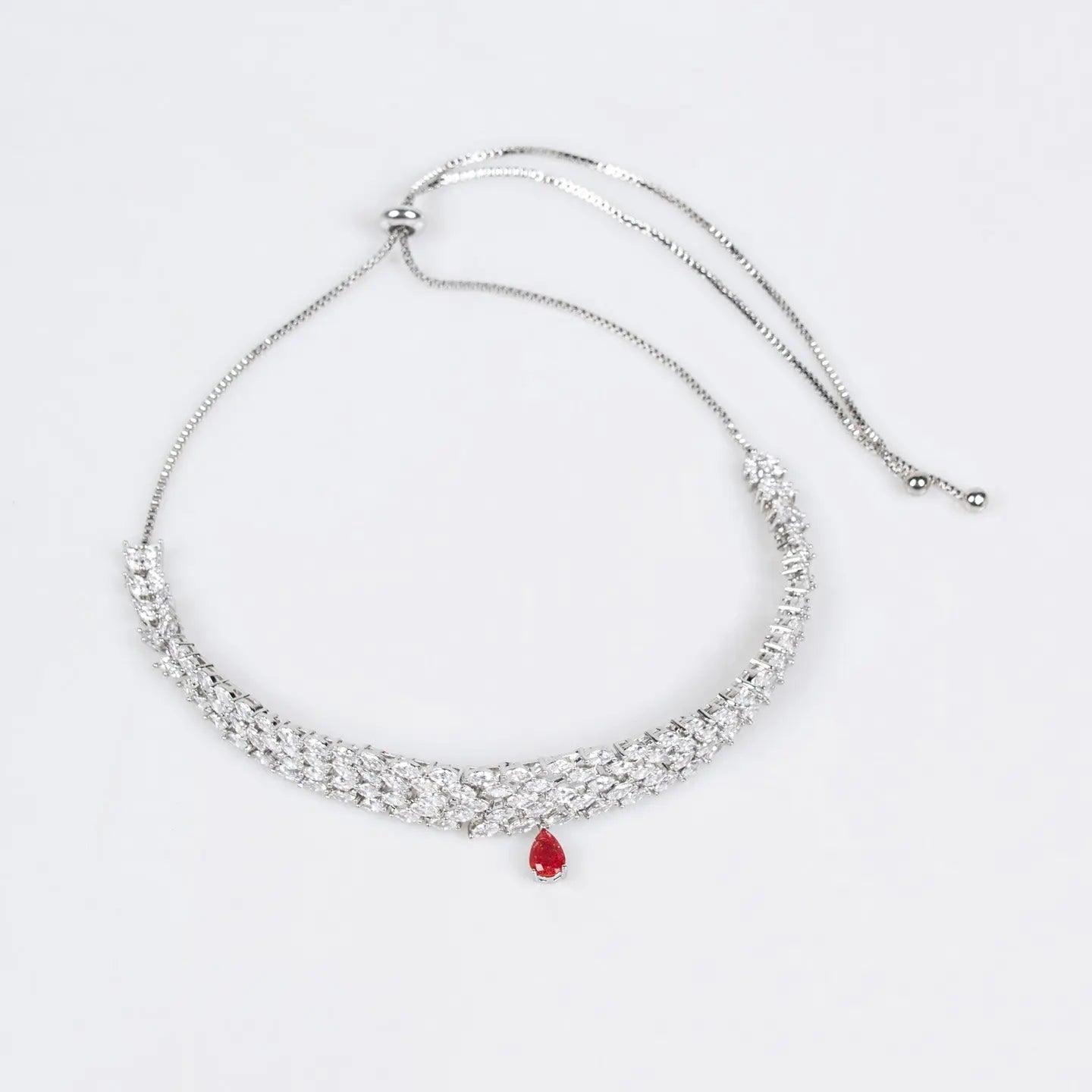 Elegant Beauty Zircon Pull Necklace Jewelry JW009