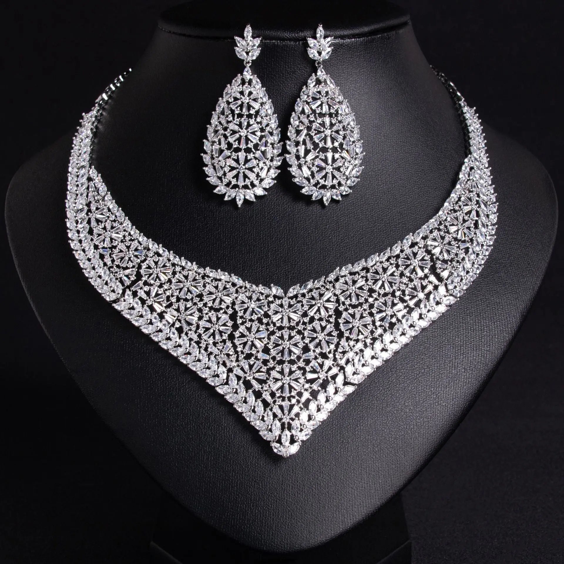 Simple Floral Wheat Ear Necklace and Earring Set JW028
