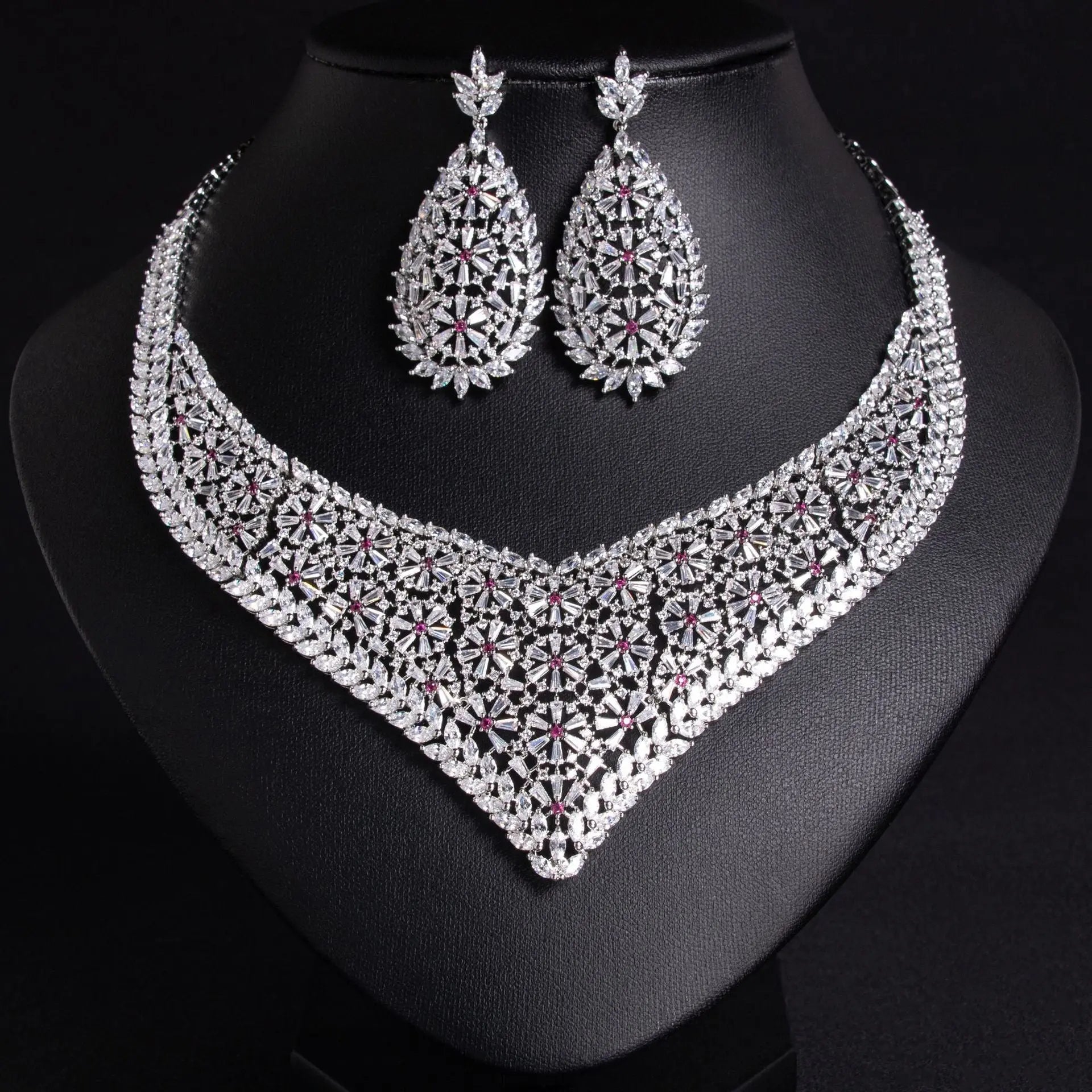 Simple Floral Wheat Ear Necklace and Earring Set JW028