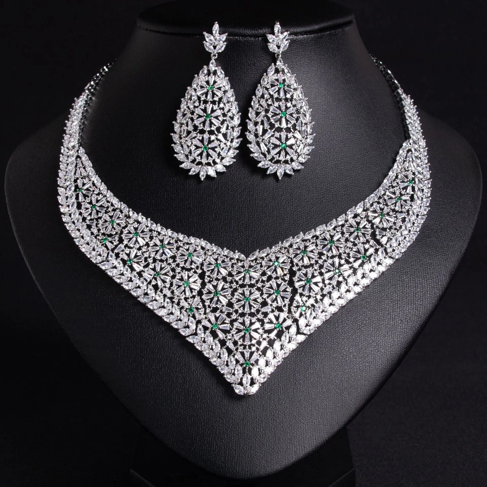 Simple Floral Wheat Ear Necklace and Earring Set JW028