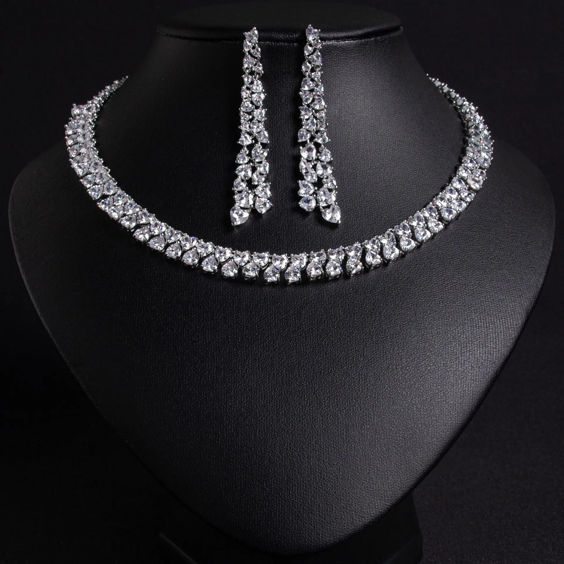 Luxury Diamond Necklace and Earring Set JW045