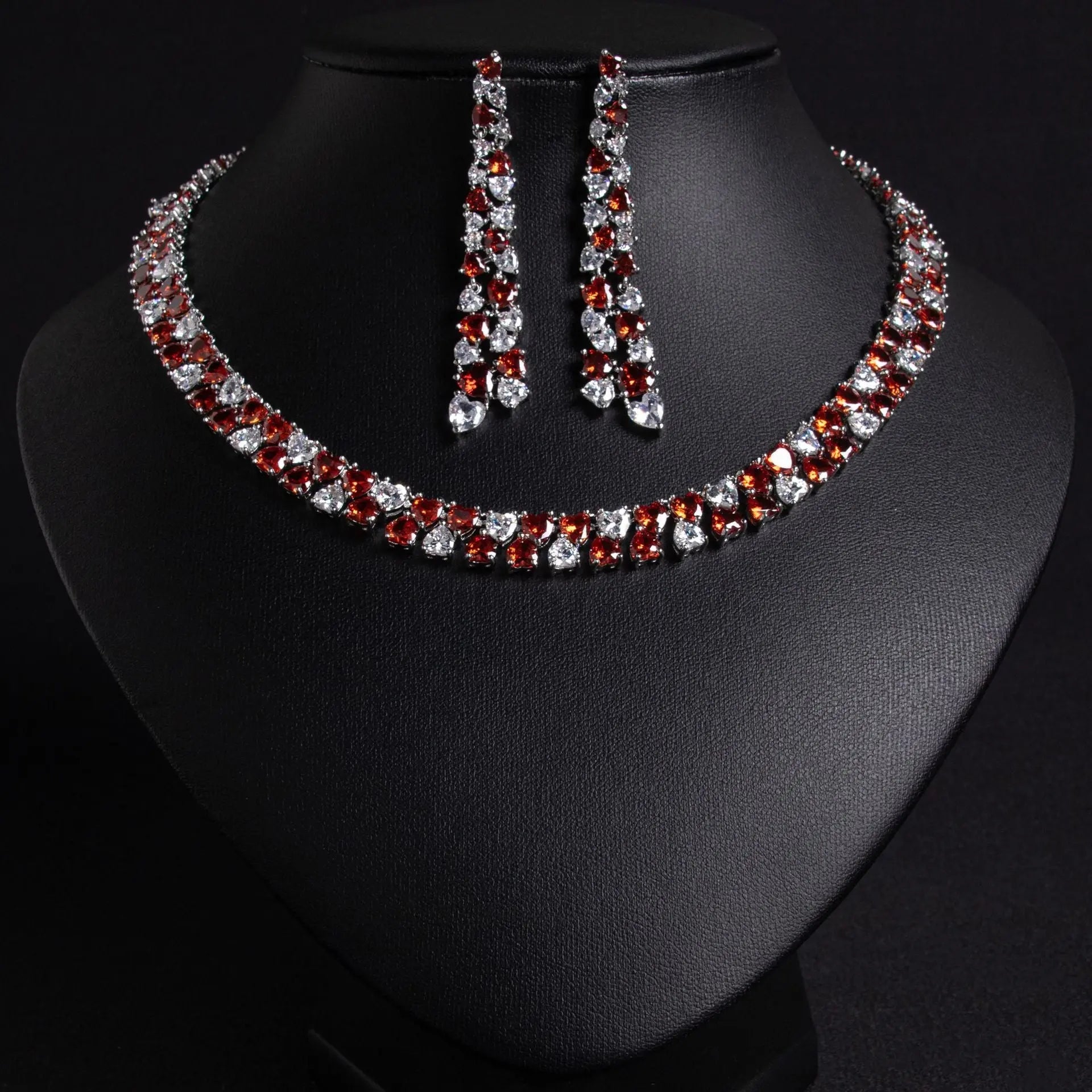 Luxury Diamond Necklace and Earring Set JW045