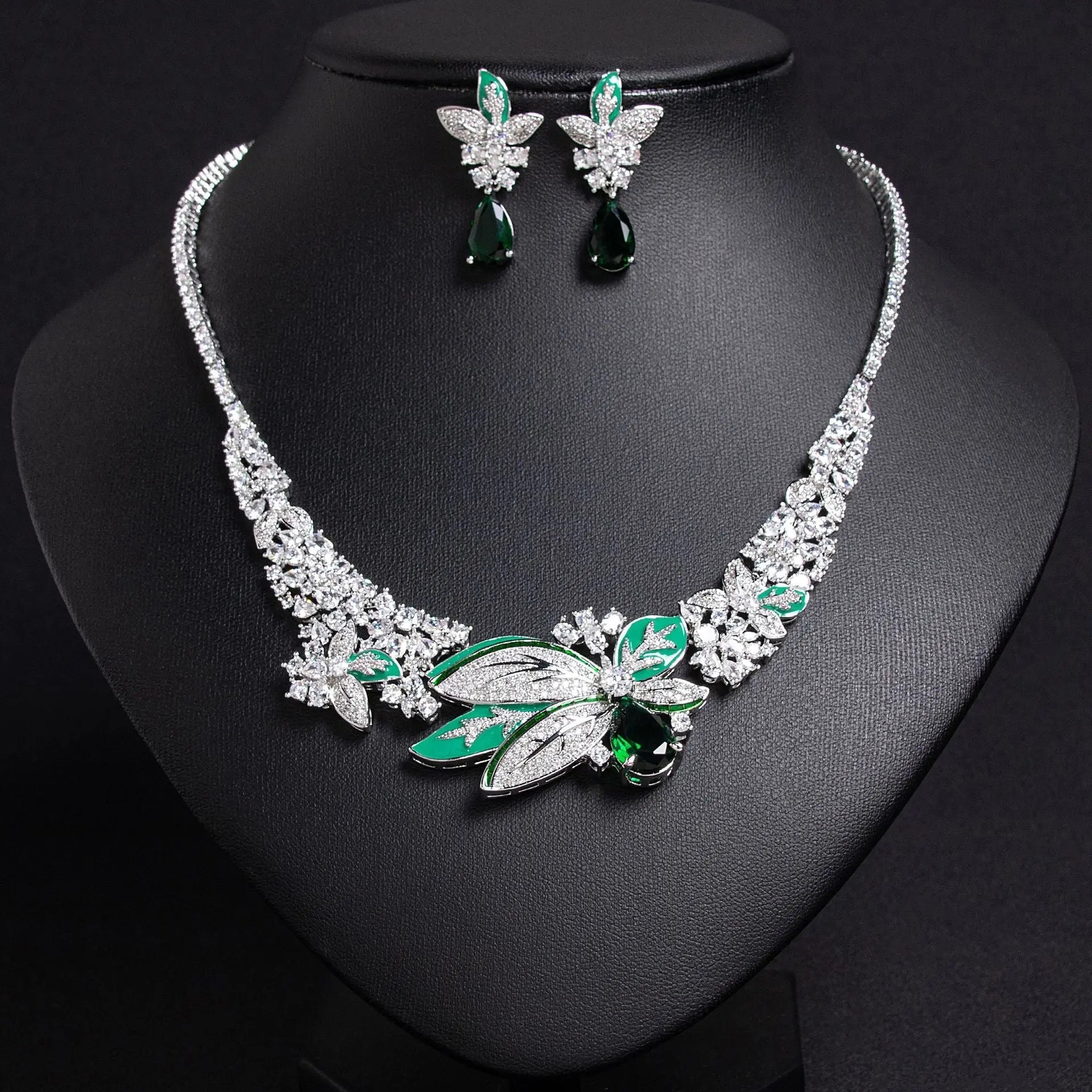 Stylish 3D Floral Earrings and Necklace Set JW052